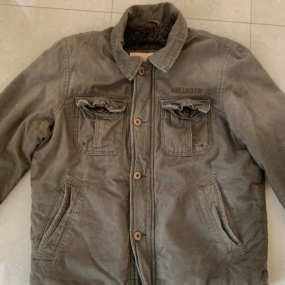 Green Hollister Fur Jacket - XL